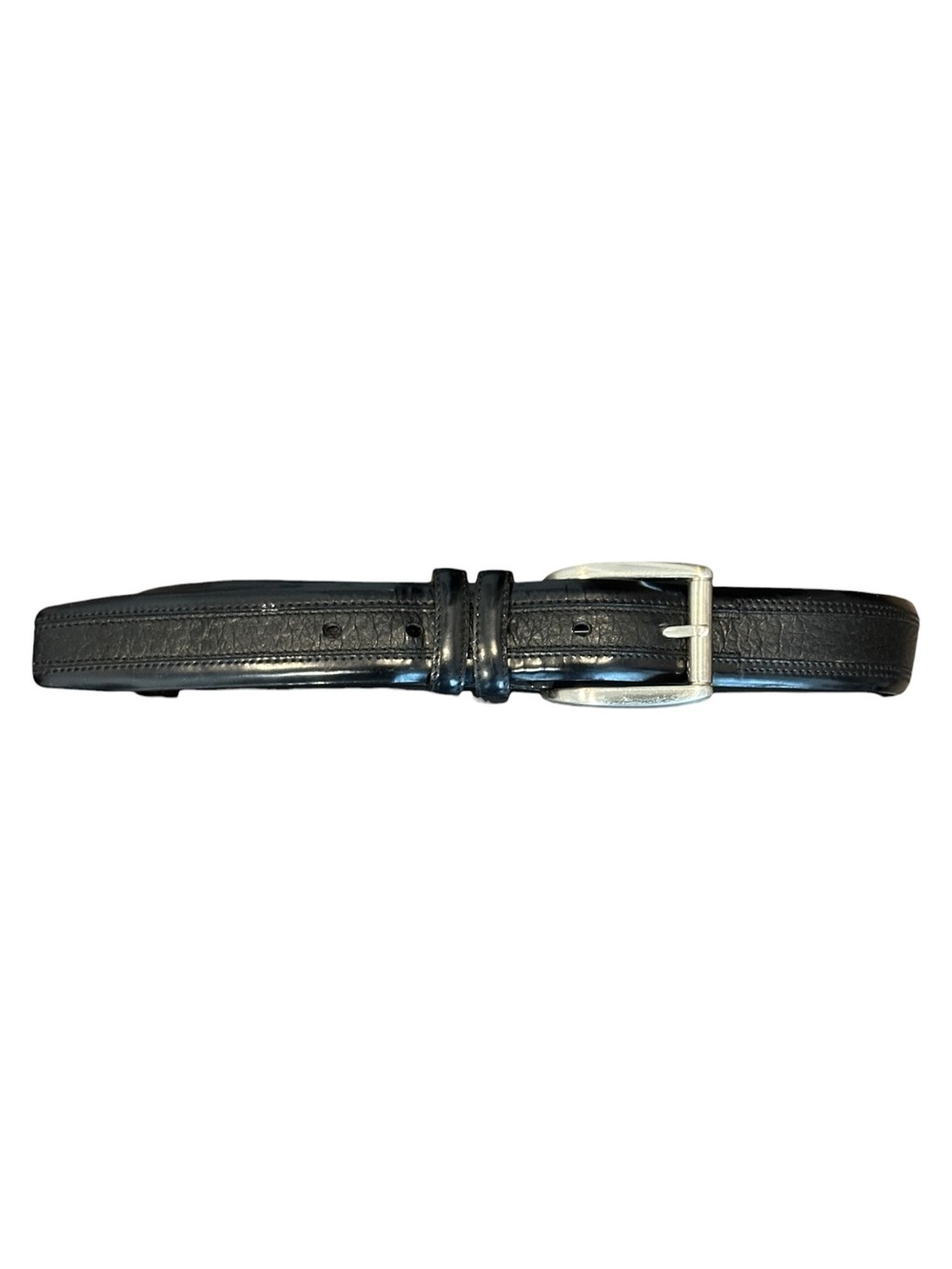 Mezlan 7090 Textured Calfskin Leather Dress Belt Black Men’s 36 Made in Spain